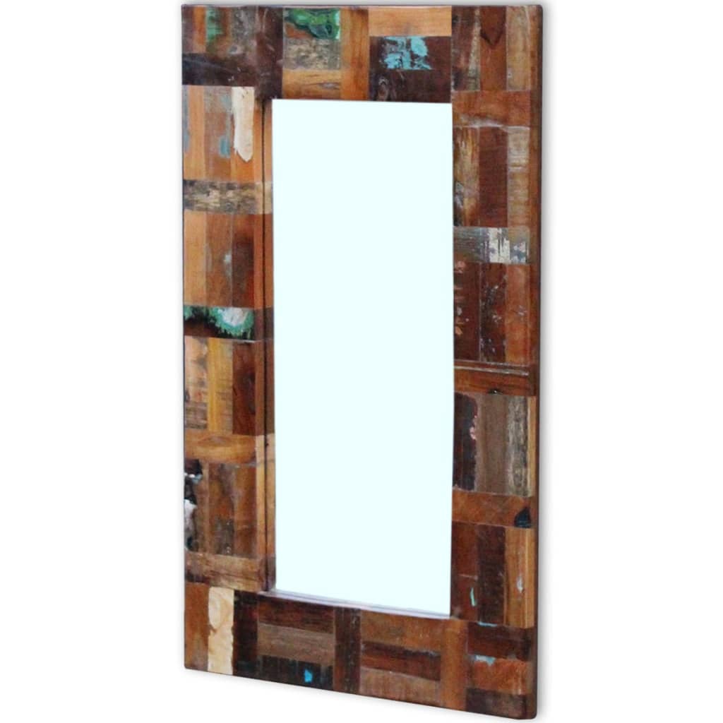 vidaXL Mirror 80x50 cm solid reclaimed wood
