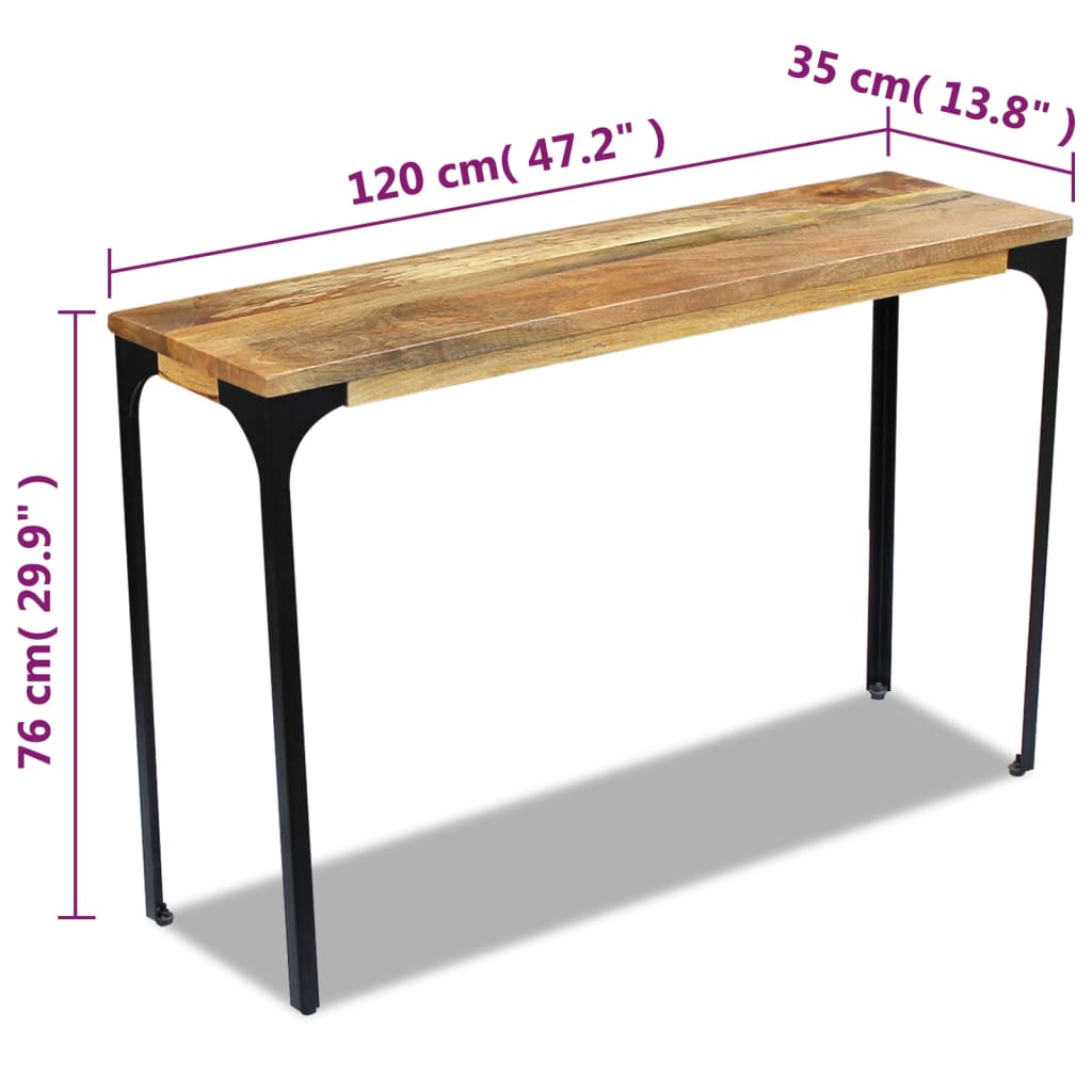 vidaXL Wandtafel 120x35x76 cm mangohout