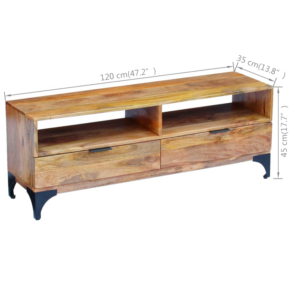vidaXL TV Cabinet 120x35x45 cm Solid Mango Wood