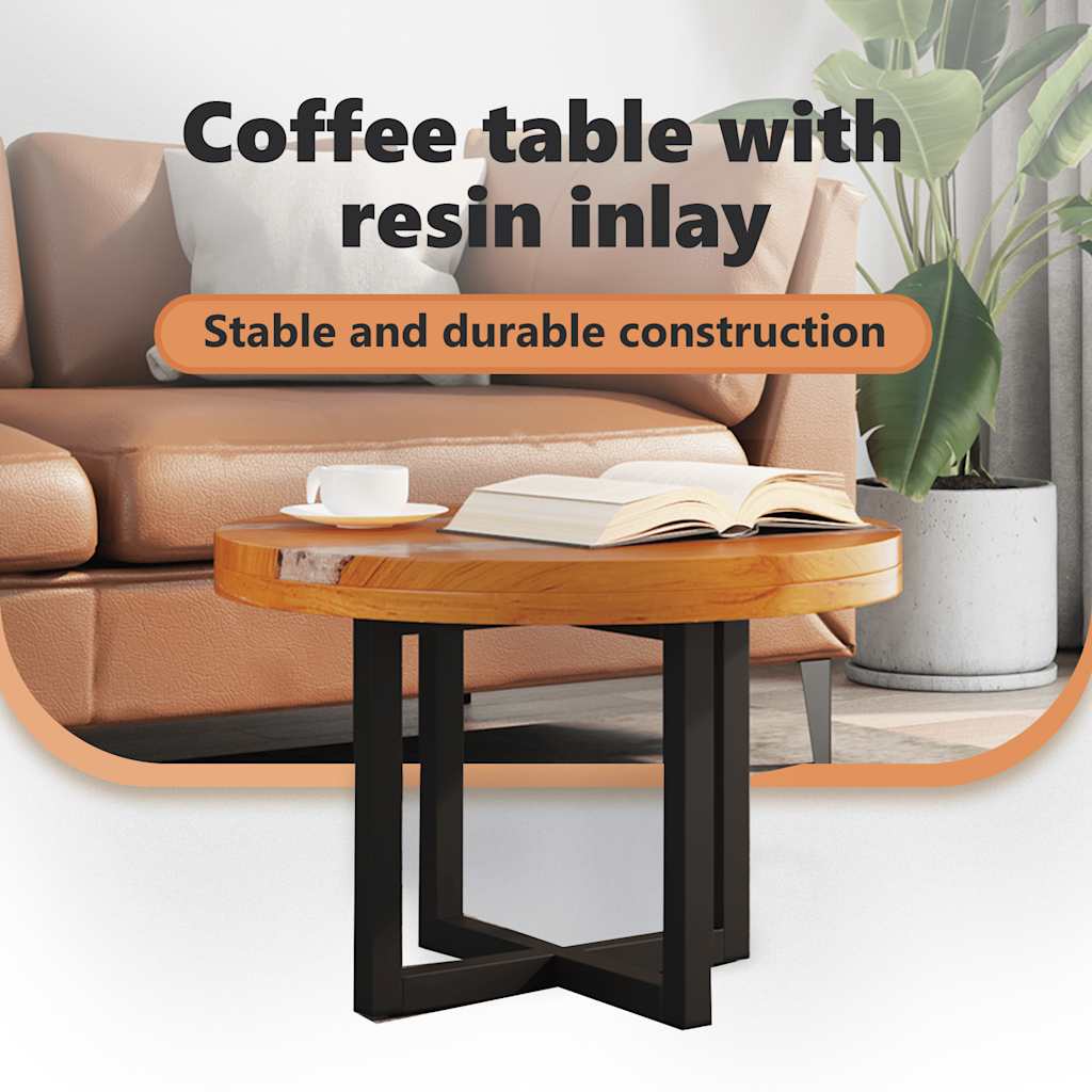 vidaXL Salontafel massif teakhout dur 60 cm