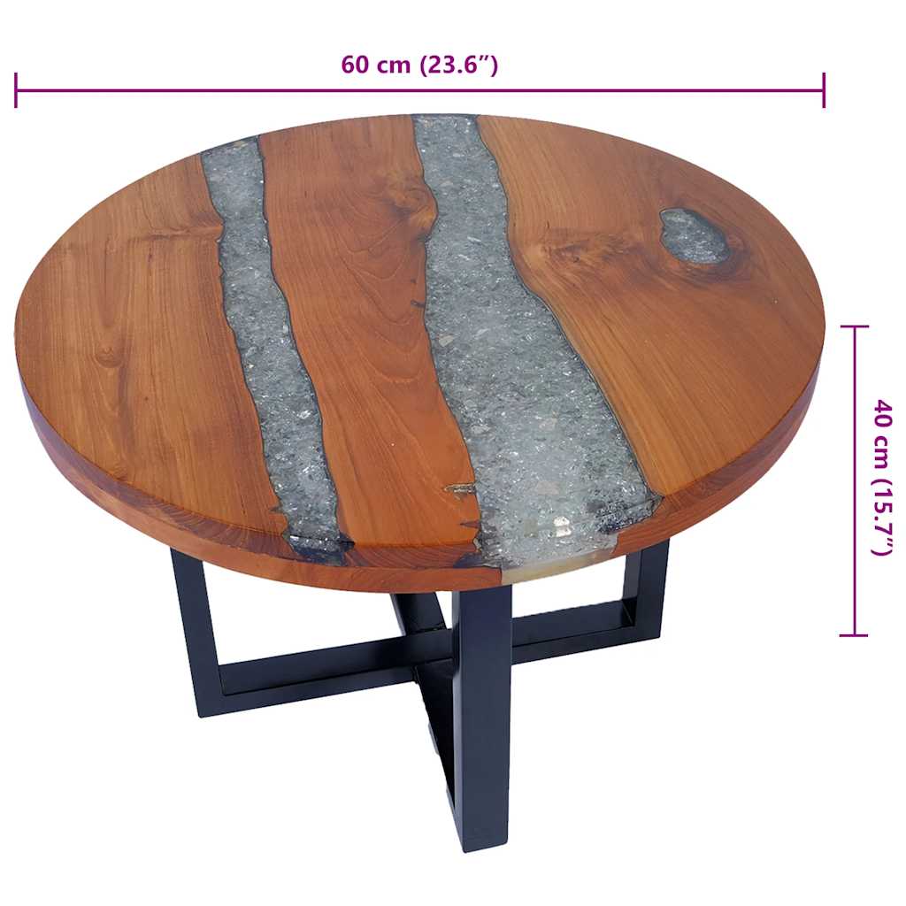 vidaXL Salontafel massif teakhout dur 60 cm