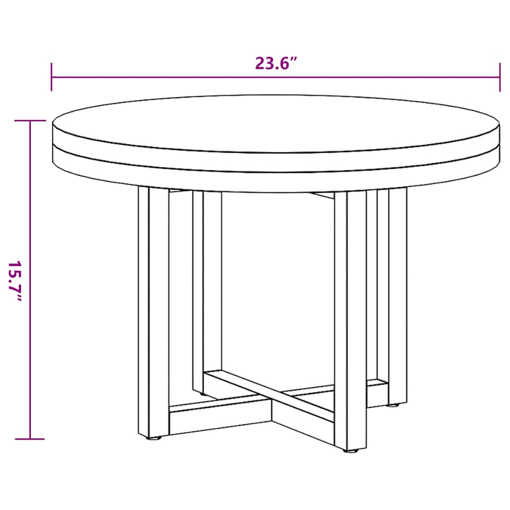 vidaXL Salontafel massif teakhout dur 60 cm