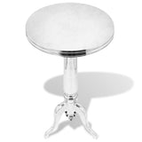 vidaXL Bijzettafel rond aluminium zilver