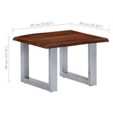 vidaXL Coffee Table with Live Edges 60x60x40 cm Acacia Wood
