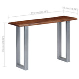 vidaXL Wandtafel 115x35x76 cm massief acaciahout en ijzer