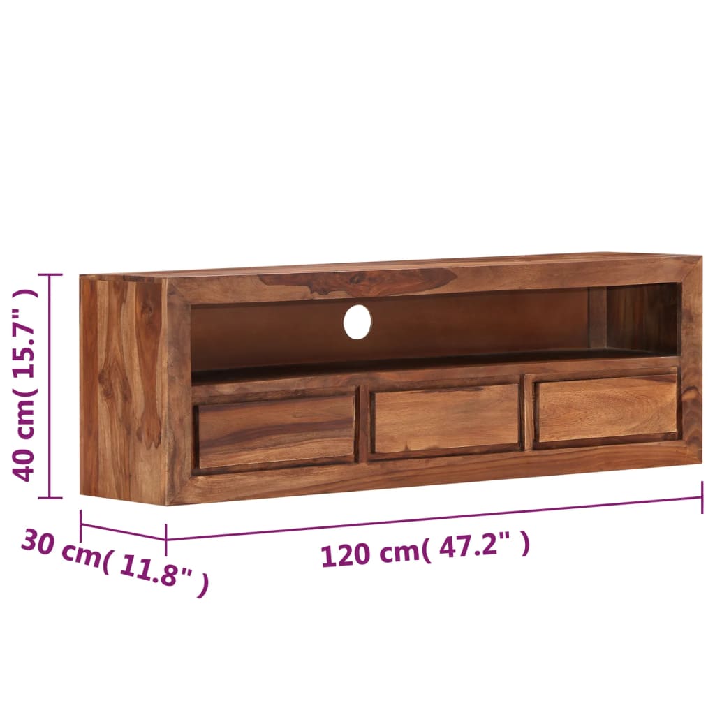 vidaXL TV cabinet 120x30x40 cm solid acacia wood