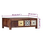 vidaXL Coffee Table 90x50x30 cm Solid Acacia Wood