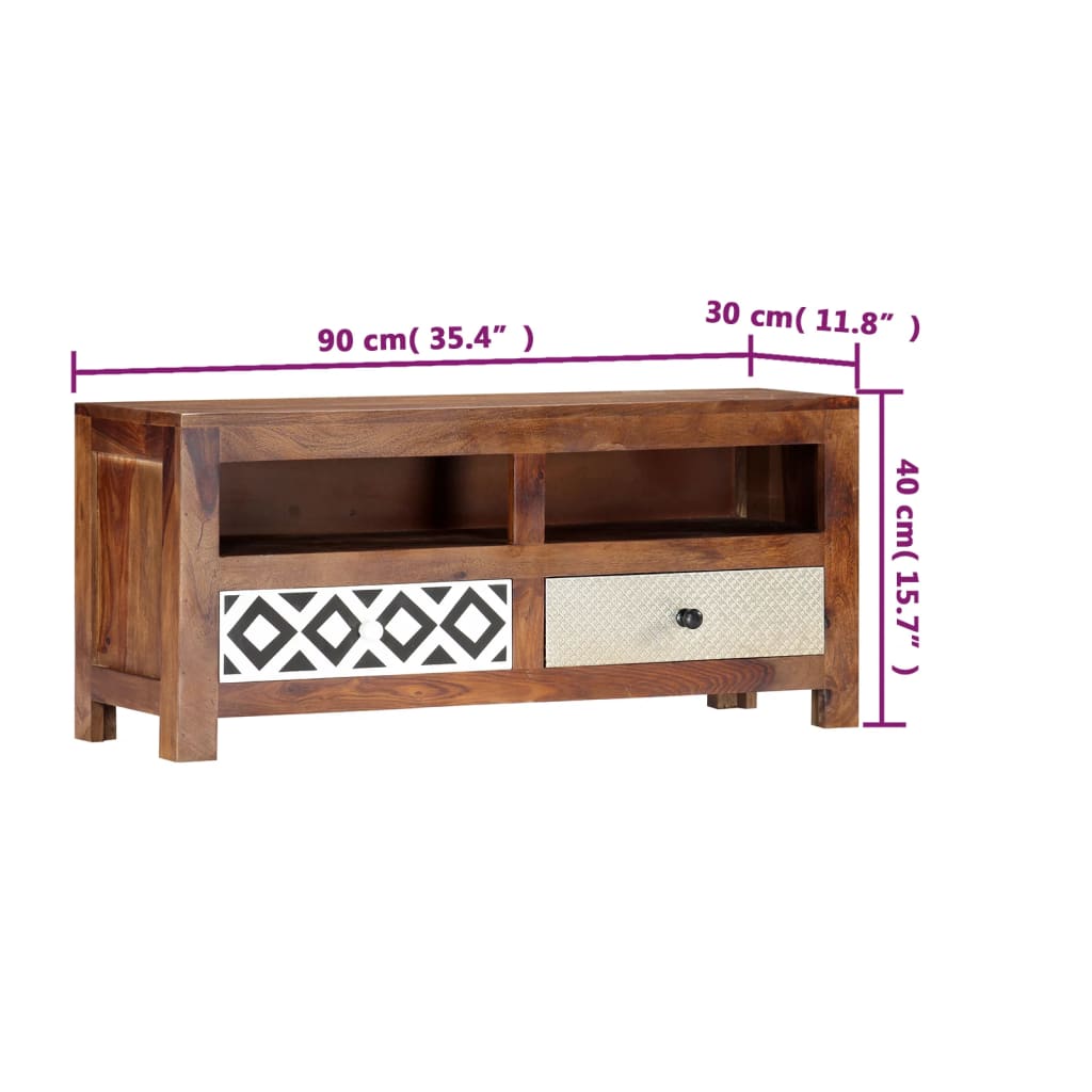 vidaXL TV cabinet 90x30x40 cm solid acacia wood