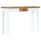 vidaXL Tableau mural 110x35x75 cm massif mangohout blanc et brun