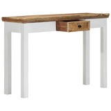 vidaXL Tableau mural 110x35x75 cm massif mangohout blanc et brun