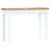 vidaXL Tableau mural 110x35x75 cm massif mangohout blanc et brun