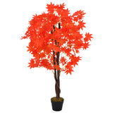 vidaXL Artificial Maple Plant with Pot 120 cm Red