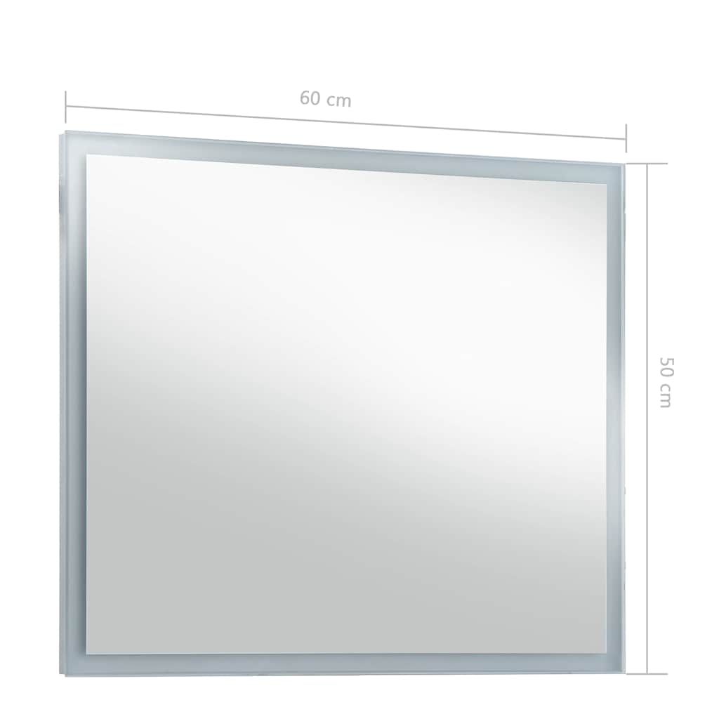 vidaXL Bathroom Mirror LED 60x50 cm