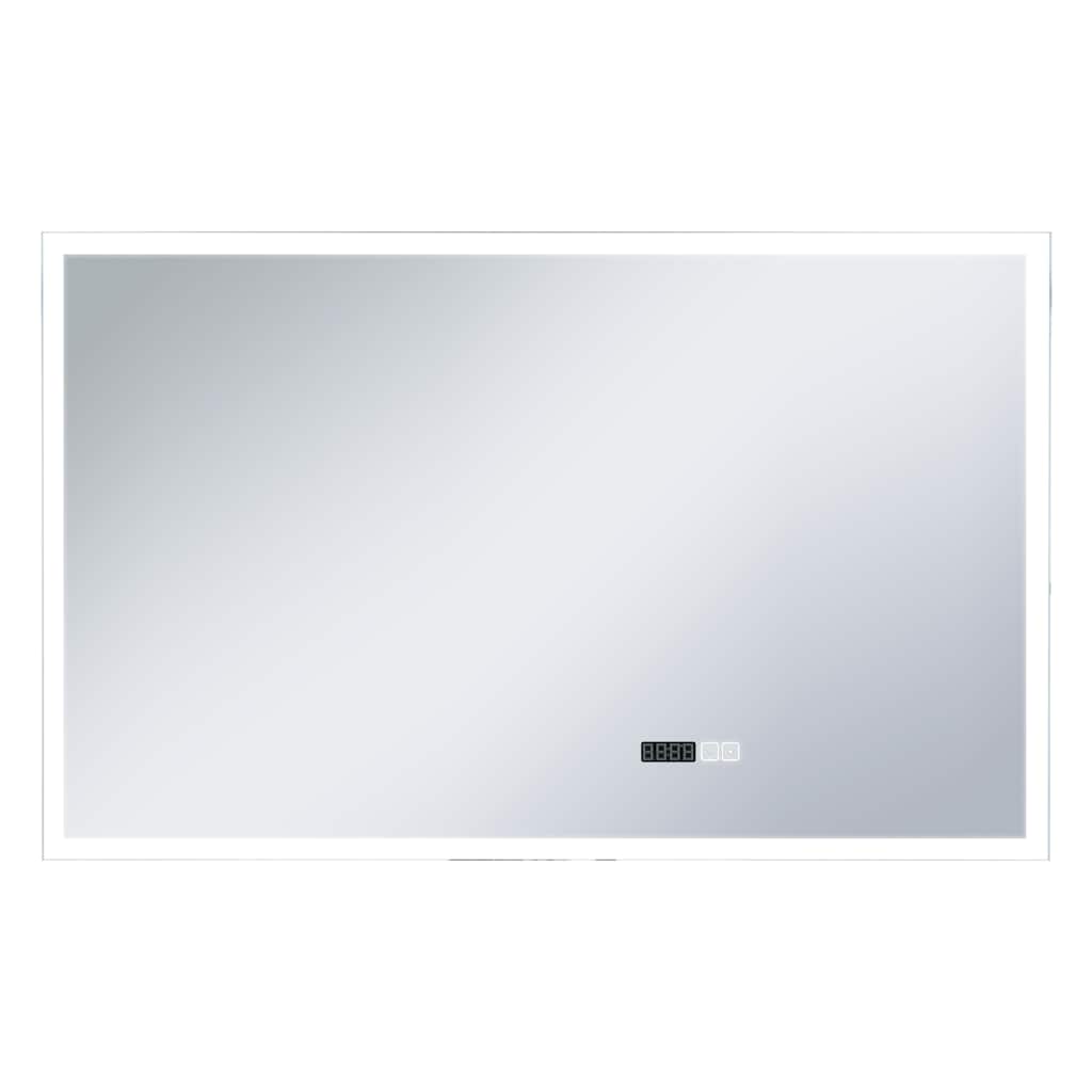 vidaXL LED Bathroom Mirror with Touch Sensor and Time Display 100x60 cm