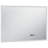 vidaXL LED Bathroom Mirror with Touch Sensor and Time Display 100x60 cm