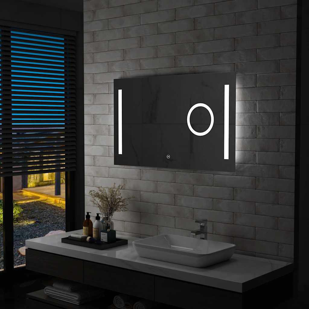 vidaXL LED Bathroom Mirror with Touch Sensor 100x60 cm