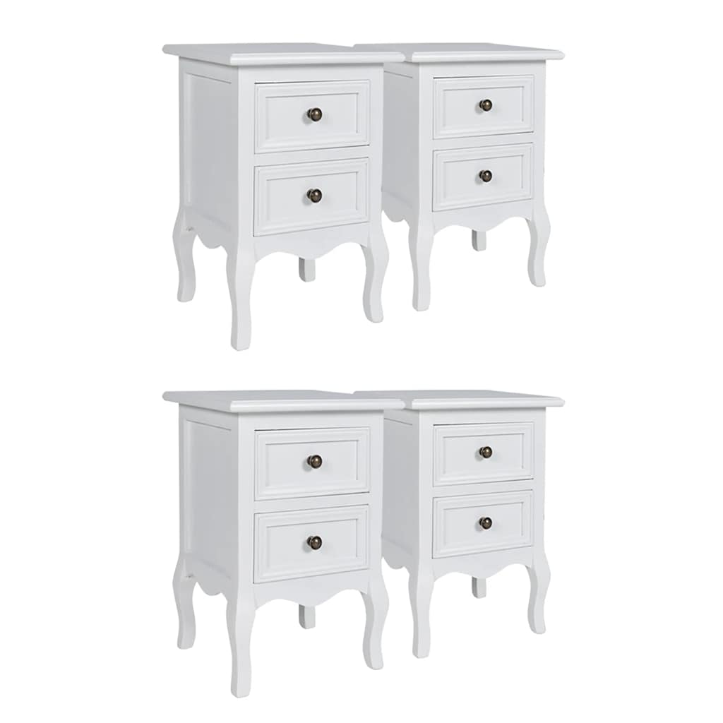 vidaXL Nachtkastjes met 2 lades 4 st MDF Wit