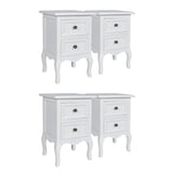 vidaXL Nachtkastjes met 2 lades 4 st MDF Wit