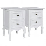 vidaXL Nachtkastjes met 2 lades 4 st MDF Wit
