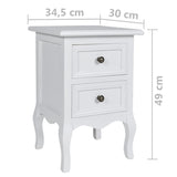 vidaXL Nachtkastjes met 2 lades 4 st MDF Wit