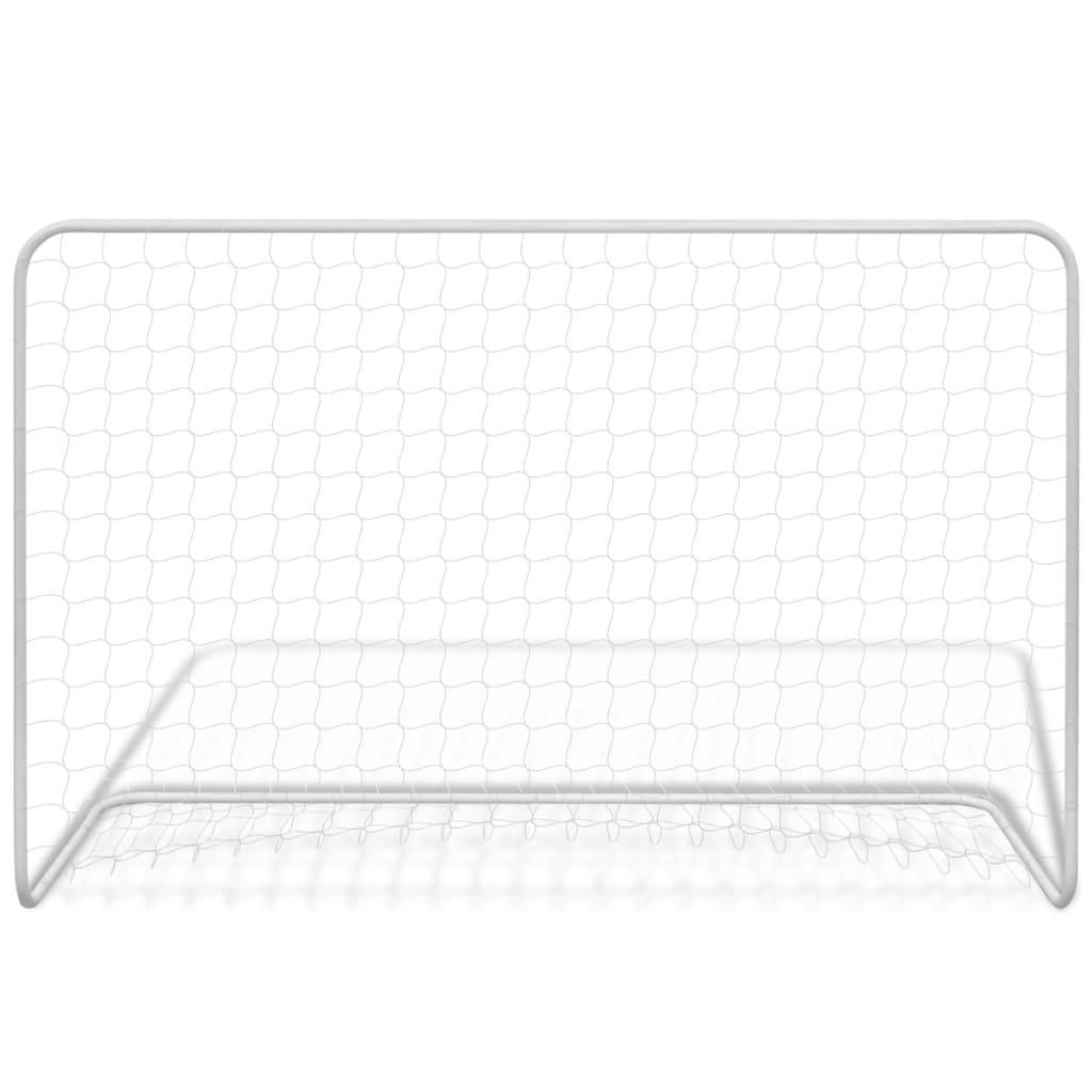 vidaXL Soccer Goals 2 pcs with nets 182x61x122 cm steel white