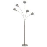 vidaXL Floor lamp 5xE14 200 cm silver