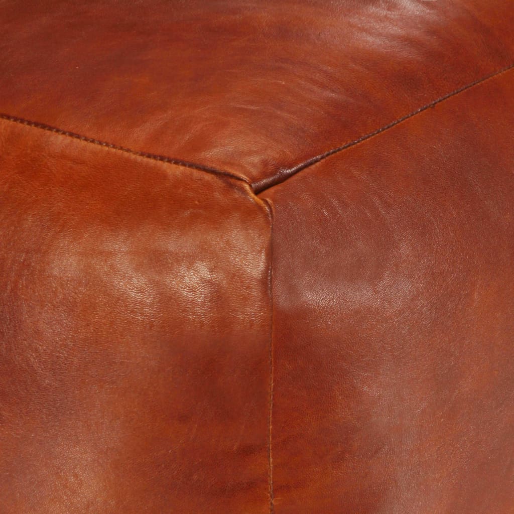 vidaXL Pouffe 40x40x40 cm real goat leather tan