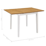 vidaXL Extendable Dining Table (80-120)x80x74 cm MDF White