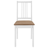 vidaXL Eetkamerstoelen met kussens 4 st massief hout wit