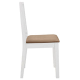 vidaXL Eetkamerstoelen met kussens 4 st massief hout wit