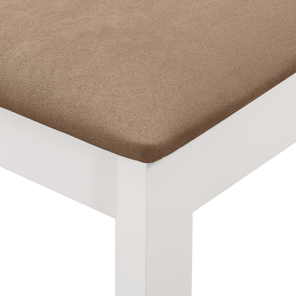 vidaXL Eetkamerstoelen met kussens 4 st massief hout wit