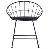 vidaXL Eetkamerstoelen met kunstleren zittingen 2 st staal zwart