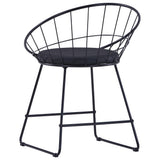 vidaXL Eetkamerstoelen met kunstleren zittingen 2 st staal zwart