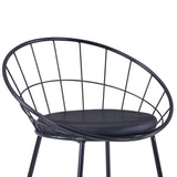 vidaXL Eetkamerstoelen met kunstleren zittingen 2 st staal zwart