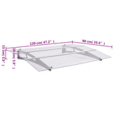 vidaXL Deurluifel 120x90 cm polycarbonaat zilverkleurig en transparant