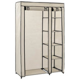 vidaXL Kledingkast opvouwbaar 110x45x175 cm stof crème