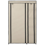 vidaXL Kledingkast opvouwbaar 110x45x175 cm stof crème