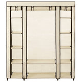 vidaXL Kledingkast met vakken en stangen 150x45x176 cm stof crème