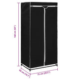 vidaXL Kledingkast 75x50x160 cm zwart