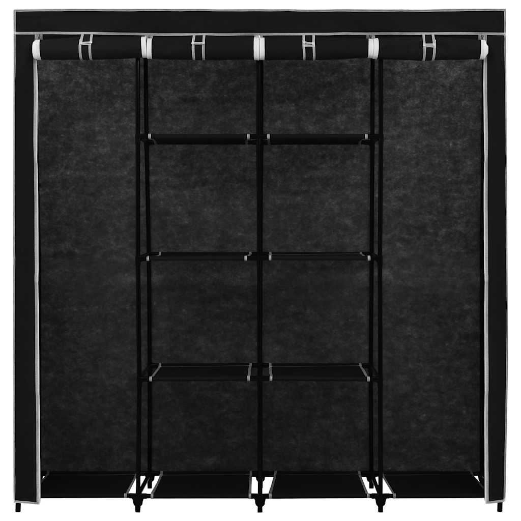 vidaXL Kledingkast met 4 vakken 175x45x170 cm zwart