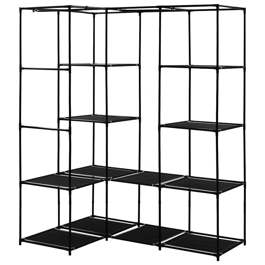 vidaXL Hoekkledingkast 130x87x169 cm zwart