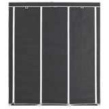 vidaXL Kledingkast met vakken en stangen 150x45x175 cm stof zwart