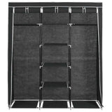 vidaXL Kledingkast met vakken en stangen 150x45x175 cm stof zwart