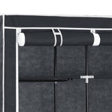 vidaXL Kledingkast met vakken en stangen 150x45x175 cm stof zwart
