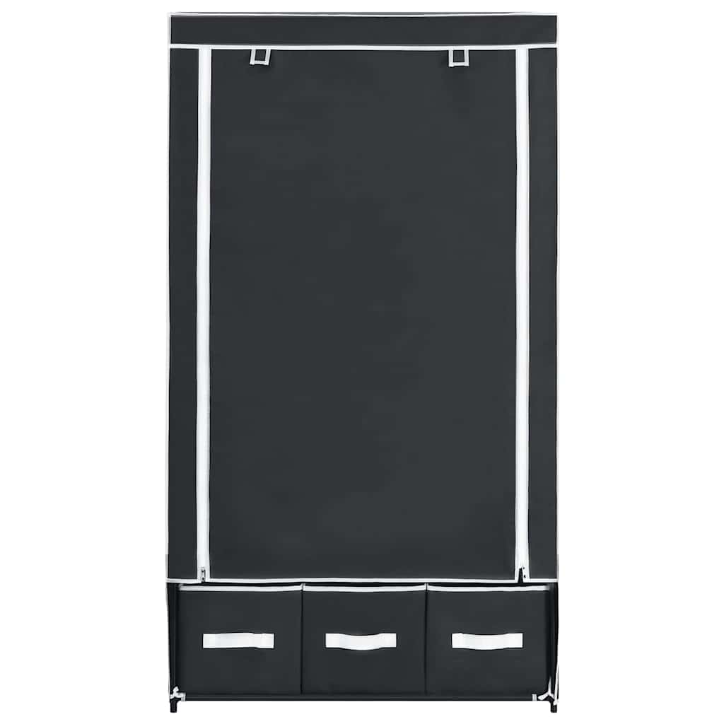 vidaXL Kledingkast 87x49x159 cm stof zwart