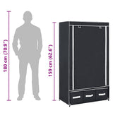 vidaXL Kledingkast 87x49x159 cm stof zwart