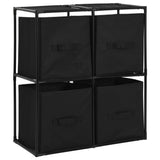 vidaXL Opbergkast met 4 stoffen manden 63x30x71 cm staal zwart