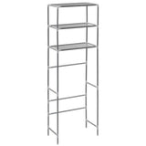 vidaXL Opbergrek voor boven toilet 3-laags 53x28x169 cm argenté