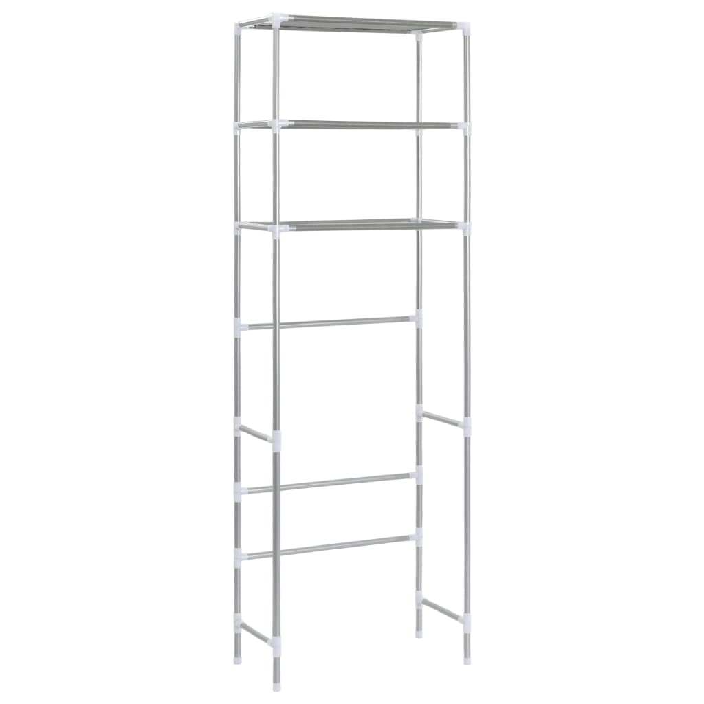 vidaXL Opbergrek voor boven toilet 3-laags 53x28x169 cm argenté