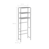 vidaXL Opbergrek voor boven toilet 3-laags 53x28x169 cm argenté